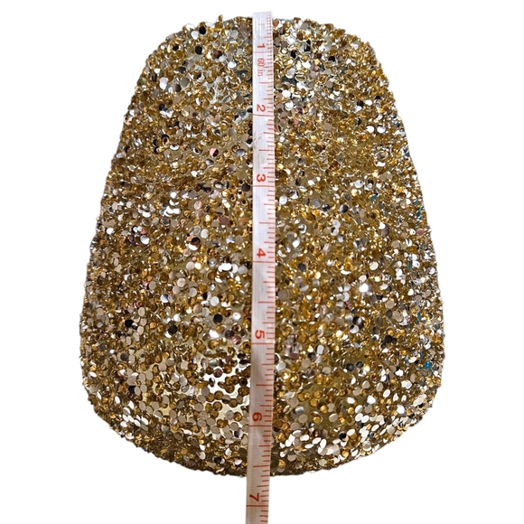 Gold Rhinestone Candle Holder 6" Tulip Vase Glam Hollywood Regency Bejeweled - Picture 5 of 7